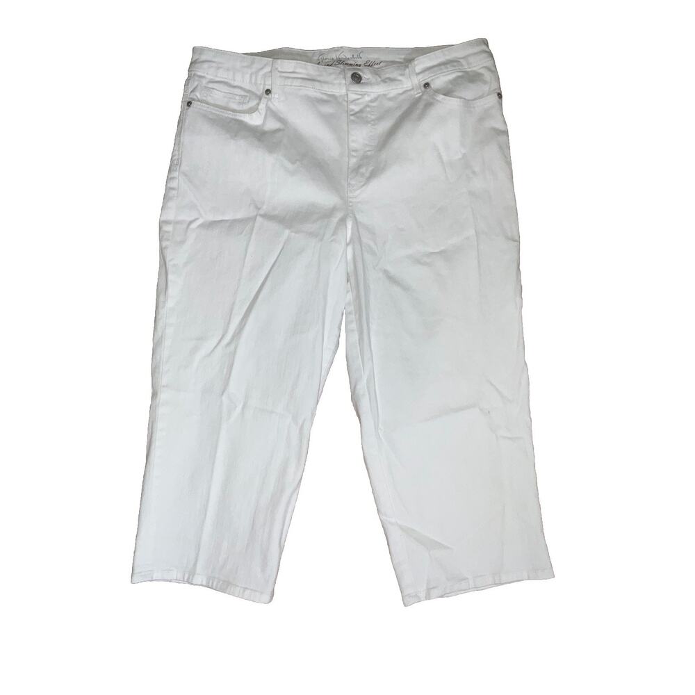 Gloria Vanderbilt Women's White Slimming Classic Rise Capri Jean Sz 16 - Picture 2 of 10